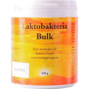 Kosttillskottet Laktobakteria Bulk är bra för bryta ner dåliga bakterier i tarmarna.